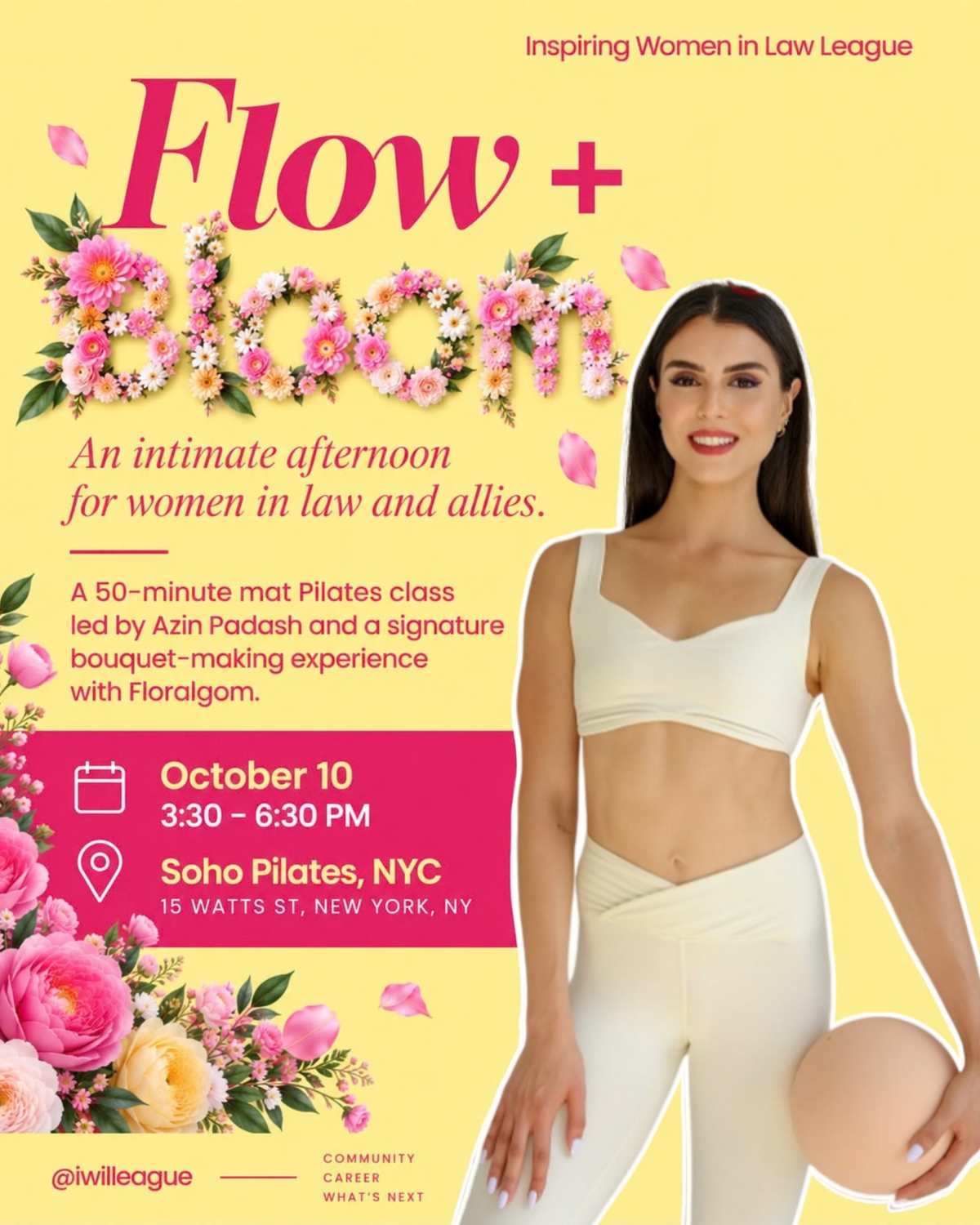 Flow + Bloom: Bouquet Making and Pilates Experience in NYC